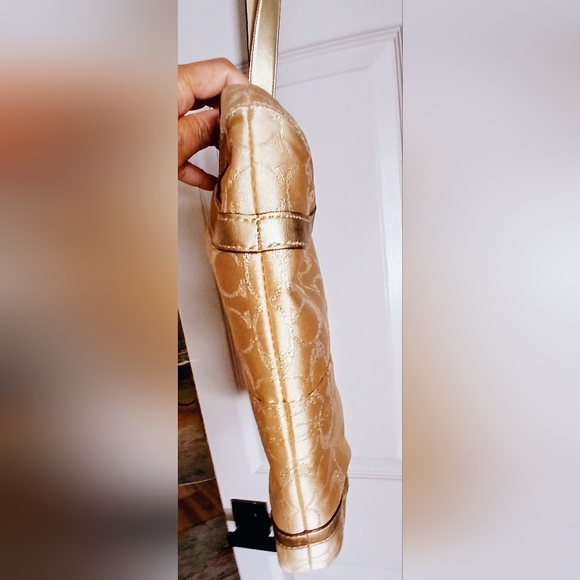 Coach Gold Studded Lurex Crossbody #12852 Excellent Condition - Picture 5 of 13